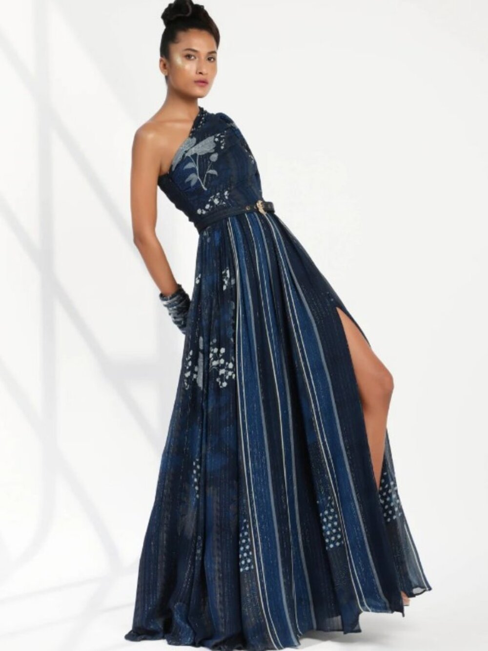 NWT Anthropologie Nikita Mhaisalkar One-Shoulder High-Slit Maxi Dress XL